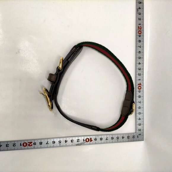 Gucci Dog Leash and Collar Sherry Line Red Canvas 526-071525 - Picture 14 of 15